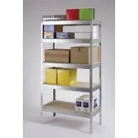 Bezšroubový policový regál s dřevotřískou - zink. 175 kg/pol