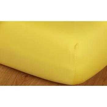 Prostěradlo jersey 90x200cm výška 18cm tmavě žlutá