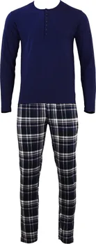 Pánské pyžamo Jockey 540012 vtmavě modrá kostka