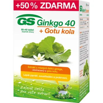 Green Swan Pharmaceuticals Ginkgo 40 mg + Gotu kola, 80 + 40 tbl. Přípravek na podporu paměti a spánku Green Swan Pharmaceuticals Ginkgo 40 mg + Gotu kola, 80 + 40 tbl.