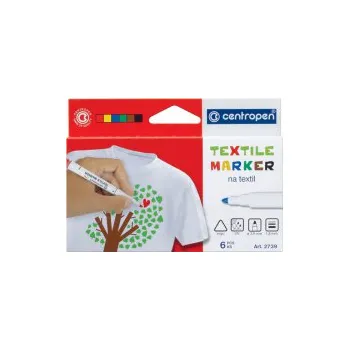 Značkovač Centropen 2739 na textil - sada 6 ks