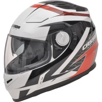 Helma na motorku Cassida Evo černá/bílá/červená