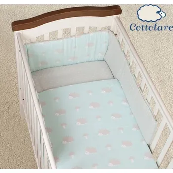 Povlečení Mantinel s povlečením LUX Cottolare - JEŽCI -mátová/puntíky