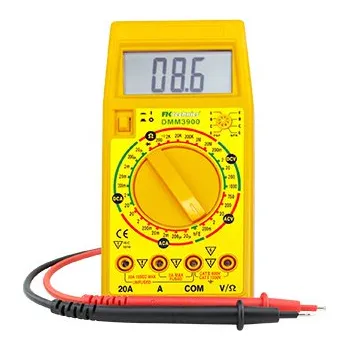 Multimetr Digitální multimetr 3900 (Multimetr za výhodnou cenu! Klasický 3,5 místný, snadno ovladatelný, kompaktní, bateriový ruční digitální měřící přístroj s velkým displejem a přehledným přepínačem rozsahů. Je vybaven ochranou proti přetížení. )