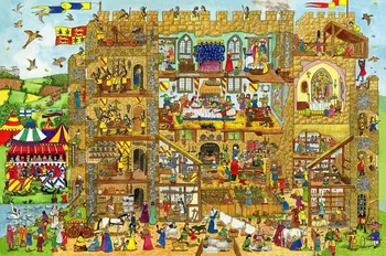 Puzzle Bigjigs Toys Dřevěné puzzle hrad 48 dílků