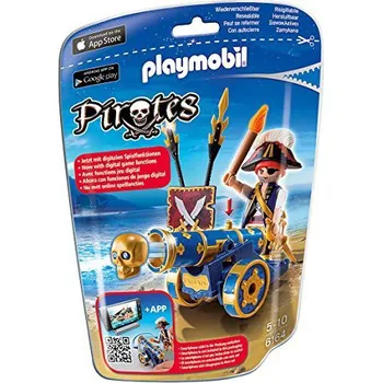 Stavebnice Playmobil Playmobil 6164 Důstojník pirátů s interaktivním modrým kanónem