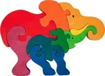 Fauna Dřevěné vkládací puzzle Slon se…