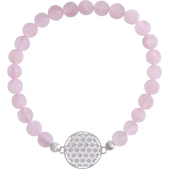 Souprava šperků Náramek růženín - Květ života postříbřený 18 mm (Náramek růženín - Květ života postříbřený 18 mm)