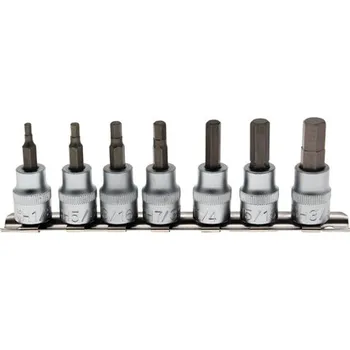 Gola hlavice Palcové hlavice zástrčné 3/8" imbus 1/8" - 3/8", 7 dílů (Chrom vanadium. Rozměry: 1/8“-5/32“-3/16“-7/32“-1/4“-5/16“-3/8“.)