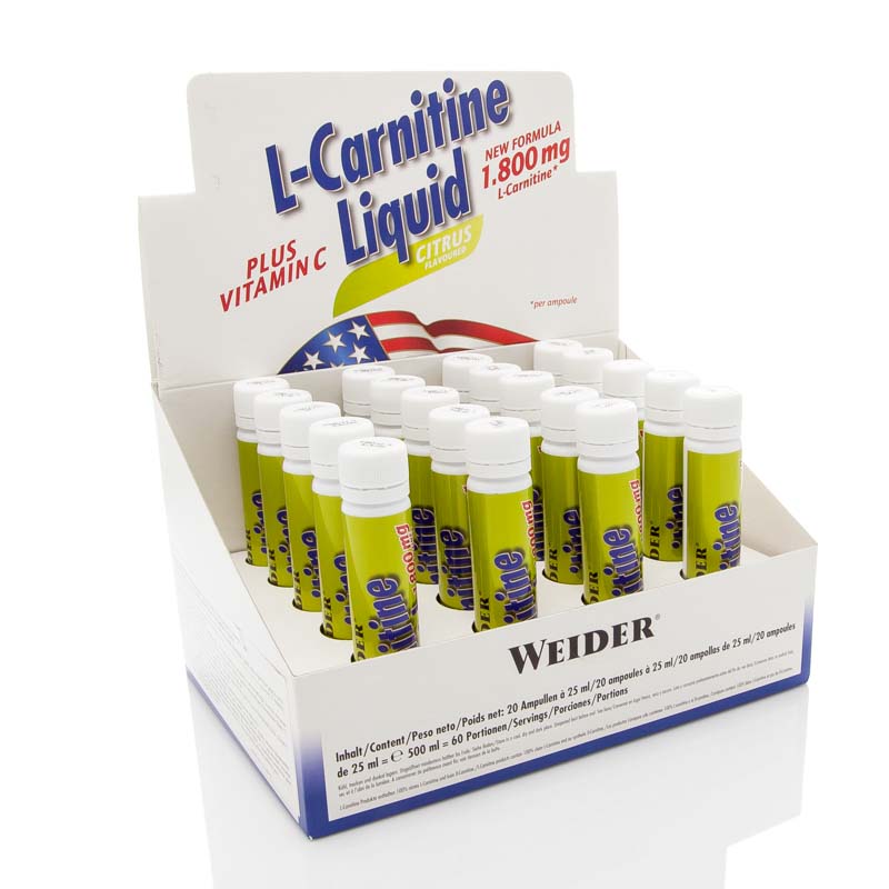 Weider L-carnitine Liquid 1800mg 20 x 25 ml - Zbozi.cz Weider L-carnitine Liquid 1800mg 20 x 25 ml - Zbozi.cz