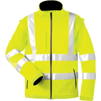 Pánská softshellová bunda Reflexní softshellová bunda Feldtmann Logan (Reflexní softshellová bunda s odepínatelnými rukávy - paropropustná, větru a voděodolná, EN 471)