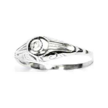 Prsten Stříbrný prsten, prstýnek ze stříbra, čirý zirkon, prsten se zirkonem, T 1025