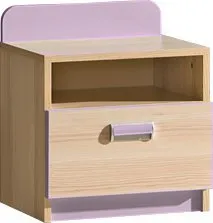 Dětská skříň Lorentto noční stolek L12 jasan/fialová