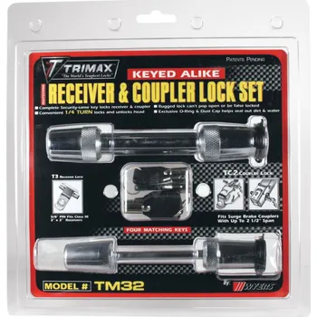 Přívěs k motorovému vozidlu Zámky na uzamčení přívěsného vozíku TRIMAX LOCK SET 5/8" RECEIVER AND 2 1/2"