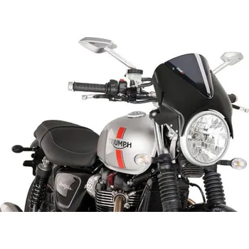 Plexi Puig 005NF VISION s kapotkou, černé/tmavá kouřová plexi na motorku (Universální)