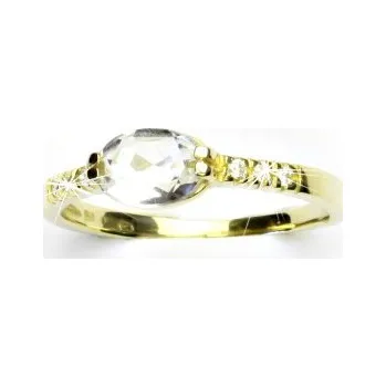 Prsten Zlatý prsten, žluté i bílé zlato, prstýnek s čirými zirkony, čirý zirkon, VR 237