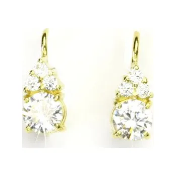 Náušnice Zlaté náušnice, žluté i bílé zlato, náušnice s čirými zirkony, VE 168