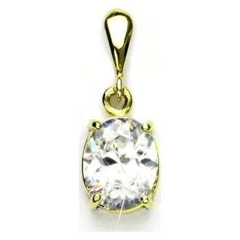 Přívěsek Zlatý přívěsek, čirý zirkon, žluté zlato, přívěsek ze zlata, P 1242/22