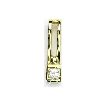 Přívěsek Zlatý přívěsek, žluté zlato, čirý zirkon - VP 107 (zirkon 2,5x2,5 mm)
