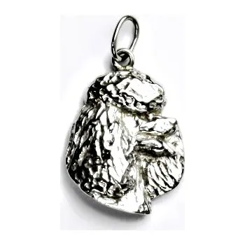 Přívěsek Zlatý přívěsek pudl, bílé i žluté zlato - P 309 (zlatý pudl)