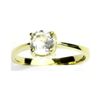 Prsten Zlatý prsten, žluté i bílé zlato, prstýnek s čirým zirkonem, T 1250