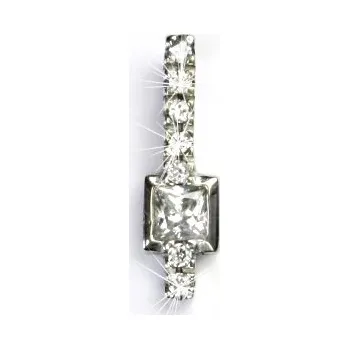 Přívěsek Zlatý přívěsek se zirkony, bílé zlato, čiré zirkony - VP 82 (zirkon 4x4 mm)