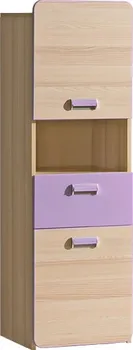 Dětská skříň Lorentto skříňka L4 jasan/fialová
