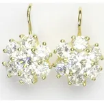 Zlaté náušnice, žluté i bílé zlato, náušnice s čirými zirkony, VE 89