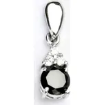 Zlatý přívěsek, bílé i žluté zlato, čiré zirkony a black zirkon 6 mm - VP 126 (zirkon 6 mm)