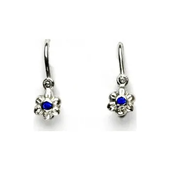 Náušnice Dětské náušnice, bílé zlato, zirkon spinel, náušnice ze zlata, NK 1349