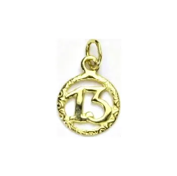Přívěsek Zlatý přívěsek třináctka "13" , žluté zlato - P 118 (Zlatá třináctka)