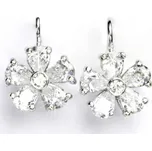 Zlaté náušnice kytičky, bílé i žluté zlato, čiré zirkony - VE 105 (Zlaté náušnice kytičky)