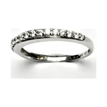 Prsten Zlatý prstýnek, bílé zlato, čiré zirkony, prsten ze zlata, VR 66