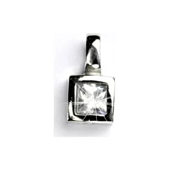 Přívěsek Zlatý přívěsek, bílé zlato, přívěsek se zirkonem, čirý zirkon, VP 51