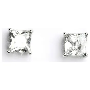 Náušnice Zlaté náušnice, bílé zlato, náušnice s čirým zirkonem - VE 131