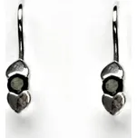 Zlaté náušnice, bílé i žluté zlato, přírodní granát - VE 212