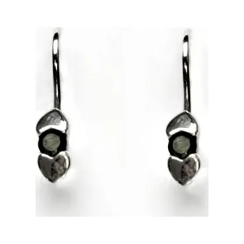 Náušnice Zlaté náušnice, bílé i žluté zlato, přírodní granát - VE 212