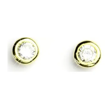 Náušnice Zlaté náušnice, čirý zirkon, žluté zlato, náušnice ze zlata, VE 76