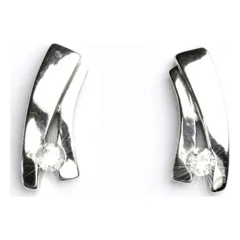 Náušnice Zlaté náušnice, čirý zirkon, bílé zlato, náušnice ze zlata, VE 46