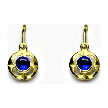 Náušnice Zlaté náušnice,spinel, žluté zlato, dětské náušnice NK 1380