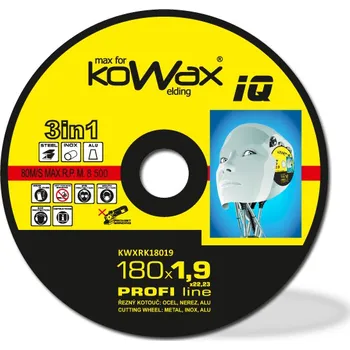 Řezný kotouč KOWAX Řezný kotouč 180 x 1,6mm IQ+ 3v1 síla a tvar: 1,6 mm, tvar: T41, rovný