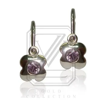 Náušnice Dětské náušnice zlaté, bílé zlato se zirkony - VE 238