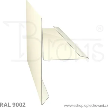 Střešní lemovaní Závětrná lišta rš 333 šedobílá
