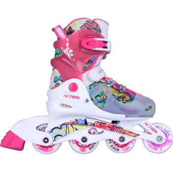 Kolečkové brusle Action Doly růžové