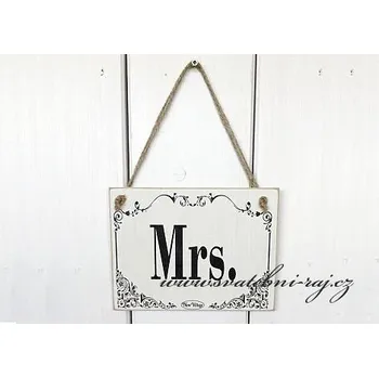 Svatební dekorace Dřevěná tabulka Mrs.