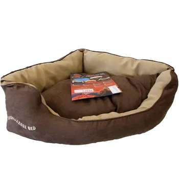 Pelíšek pro psa Snoozzzeee pelech semiš rohový hnědý