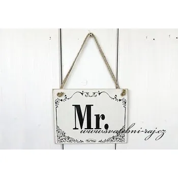 Svatební dekorace Dřevěná tabulka Mr.