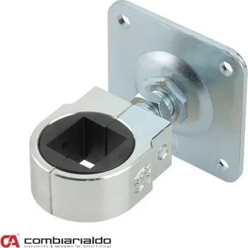 pant závěs na upnutí čtyřhranu 40 mm - stavitelný pant na bránu, branku, čtyřhran 40 x 40 mm, plotna 120 x 120 mm, M22