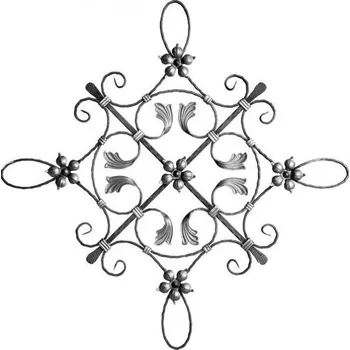Zábradlí kovářský ornament 3329 - ozdobný kovaný prvek 640 x 640 mm, 12 x 6 mm