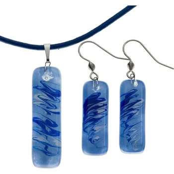 Souprava šperků Souprava skleněných šperků modrá - 1001